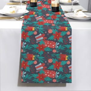 Christmas Table Runner | Floral Gifts | Holiday Dinner Table Decor Christmas Table Runners Christmas dinner table runner