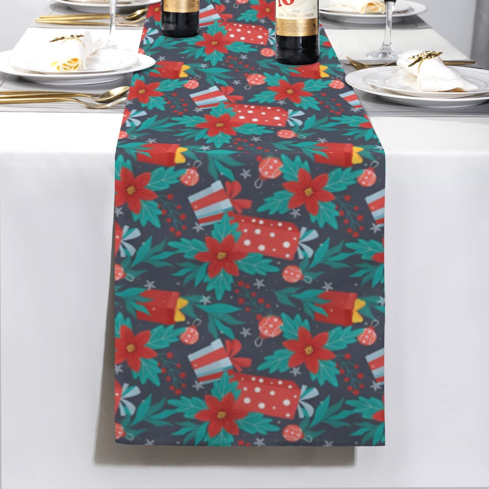 Christmas Table Runner | Argyle | Holiday Dinner Table Decor Christmas Table Runners Christmas dinner table runner 12