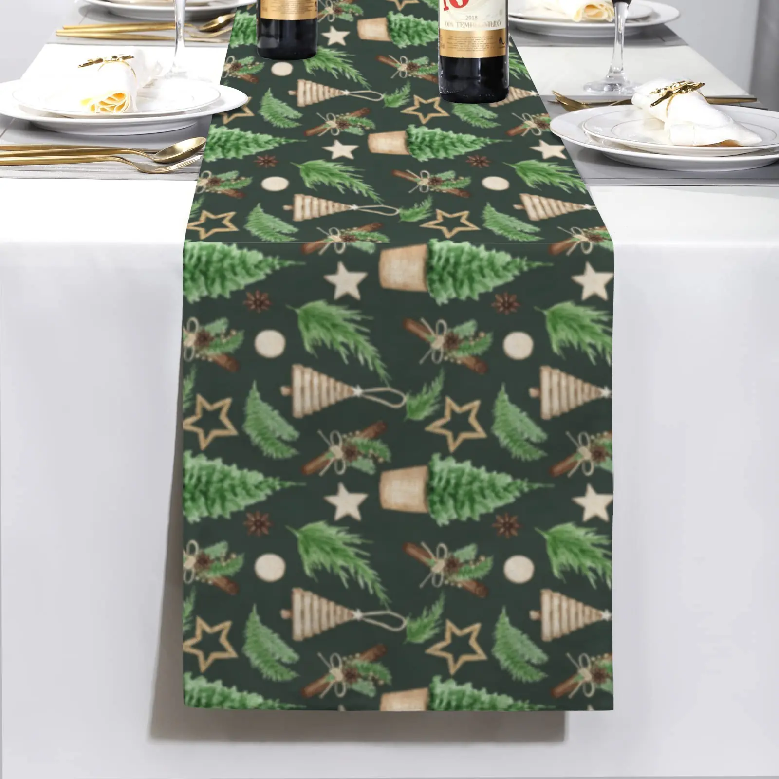 Christmas Table Runner | Cinnamon | Holiday Dinner Table Decor Christmas Table Runners Christmas dinner table runner