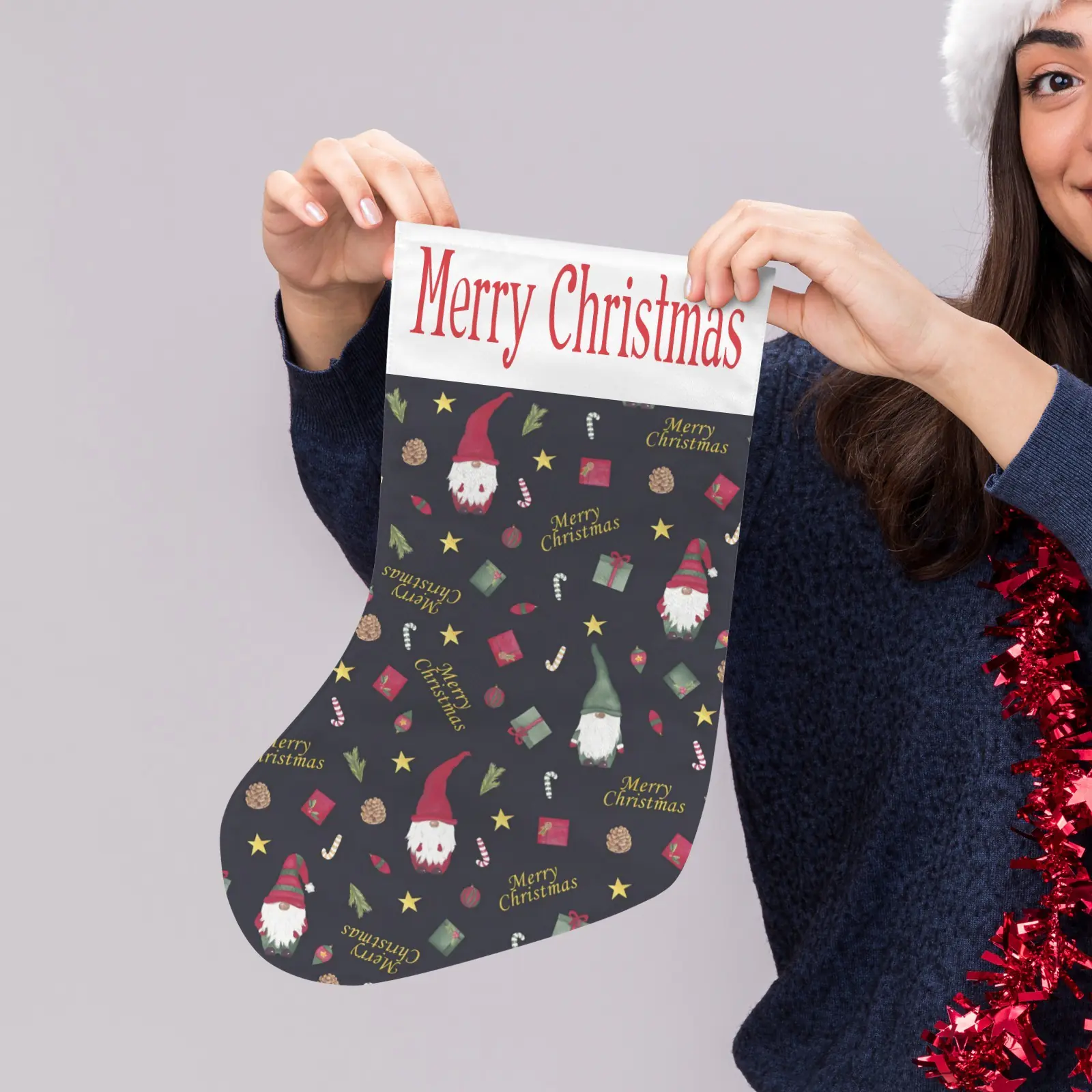 Christmas Stockings | Holiday Stocking Sock | Gnomes Christmas Stockings christmas sock