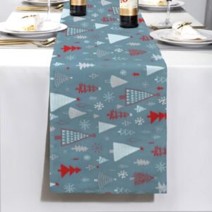 Christmas Table Runner | Slate Forest | Holiday Dinner Table Decor Christmas Table Runners Christmas dinner table runner