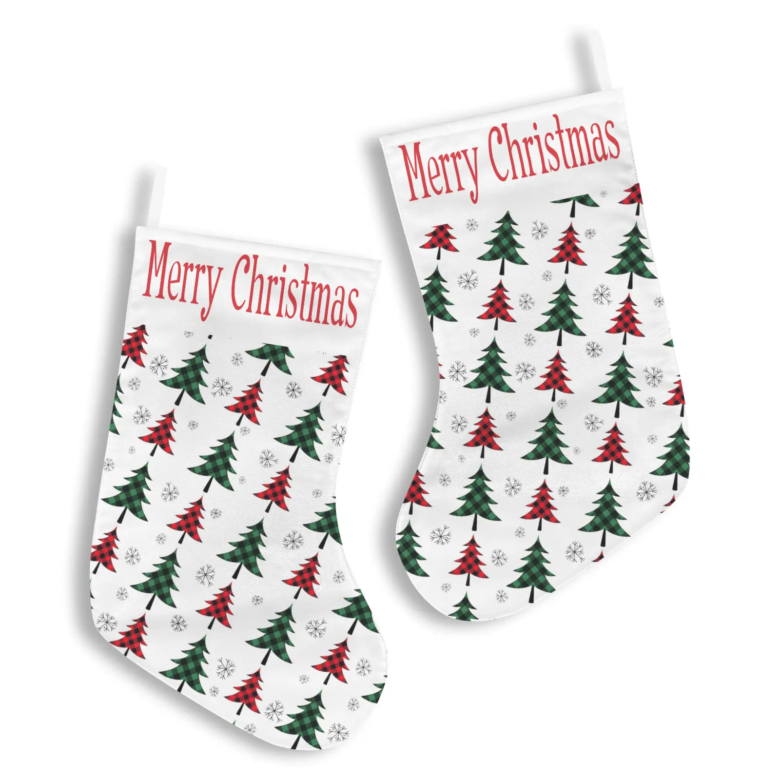 Christmas Stockings | Holiday Stocking Sock | Plaid Trees Christmas Stockings christmas sock 4