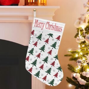 Christmas Stockings | Holiday Stocking Sock | Plaid Trees Christmas Stockings christmas sock