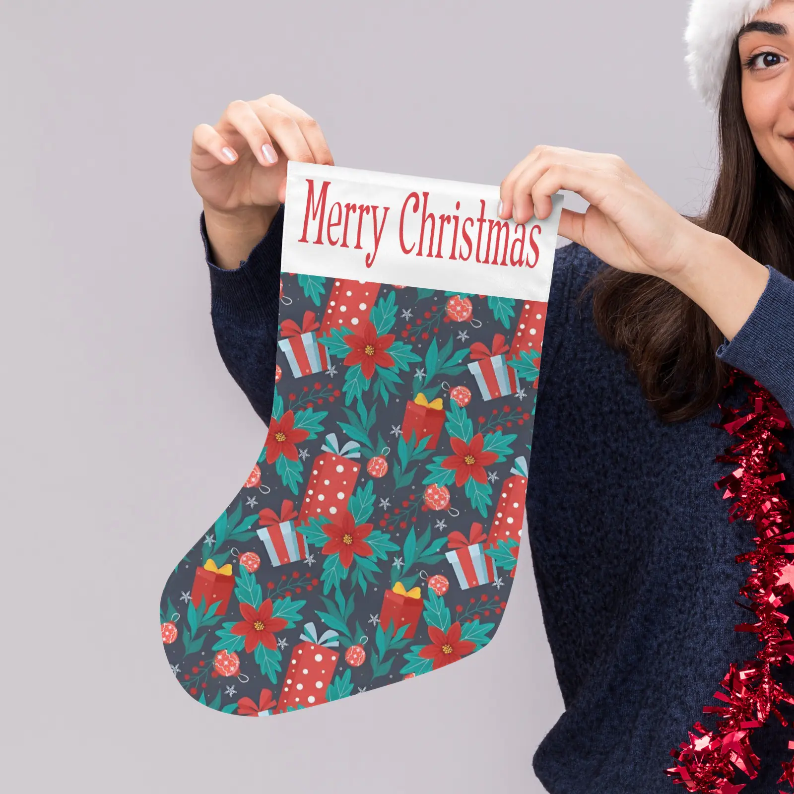 Christmas Stockings | Holiday Stocking Sock | Floral Gifts Christmas Stockings christmas sock 4