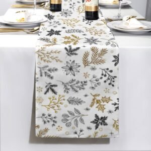 Christmas Table Runner | Hand Drawn | Holiday Dinner Table Decor Christmas Table Runners Christmas dinner table runner