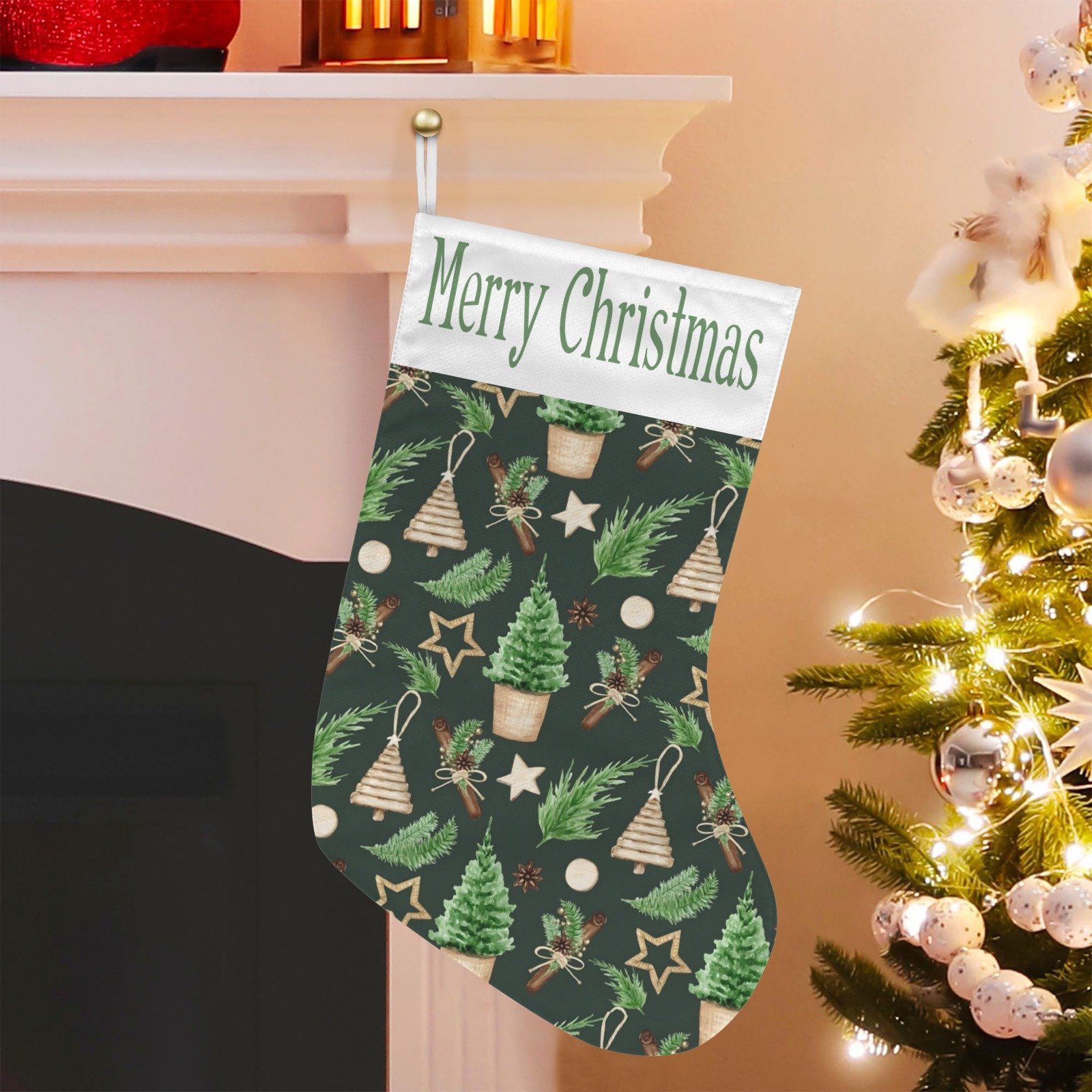 Christmas Stockings | Holiday Stocking Sock | Painted Christmas Stockings christmas sock 12