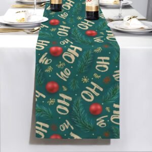 Christmas Table Runner | Ho Ho Ho | Holiday Dinner Table Decor Christmas Table Runners Christmas dinner table runner