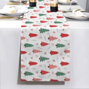 Christmas Table Runner | Ribbon Forest | Holiday Dinner Table Decor Christmas Table Runners Christmas dinner table runner