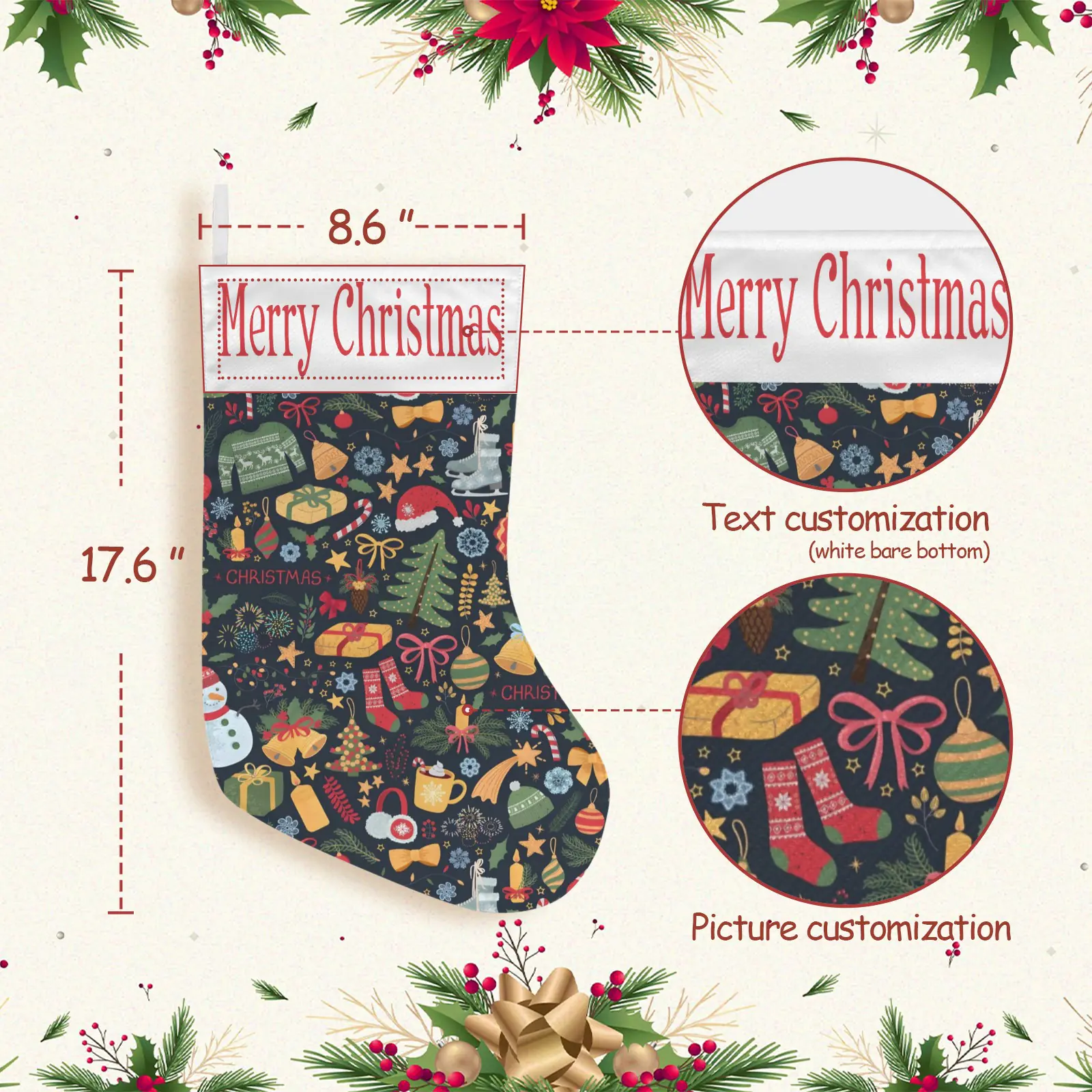 Christmas Stockings | Holiday Stocking Sock | Holidays Christmas Stockings christmas sock 3