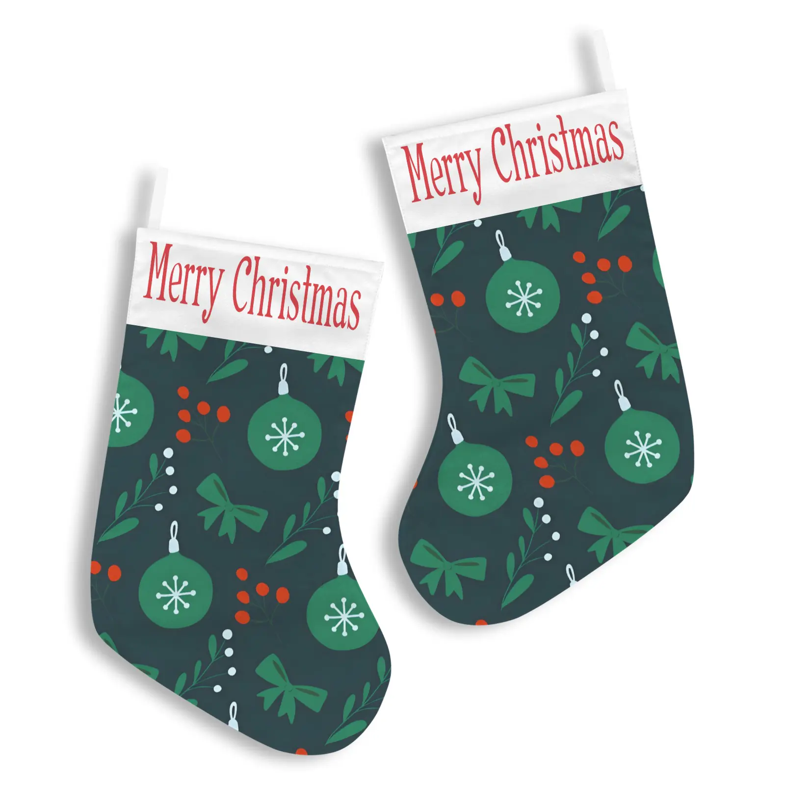 Christmas Stockings | Holiday Stocking Sock | Green Ornaments Christmas Stockings christmas sock 2