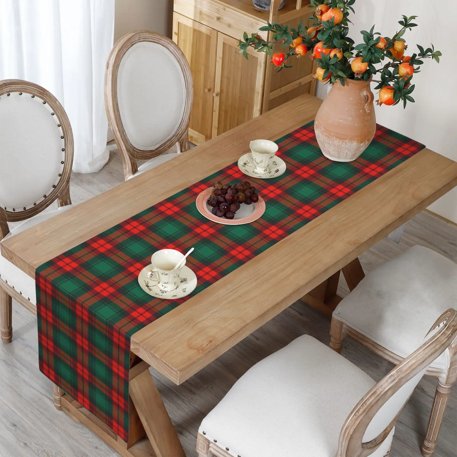 Christmas Table Runner | GR Plaid | Holiday Dinner Table Decor Christmas Table Runners Christmas dinner table runner 5