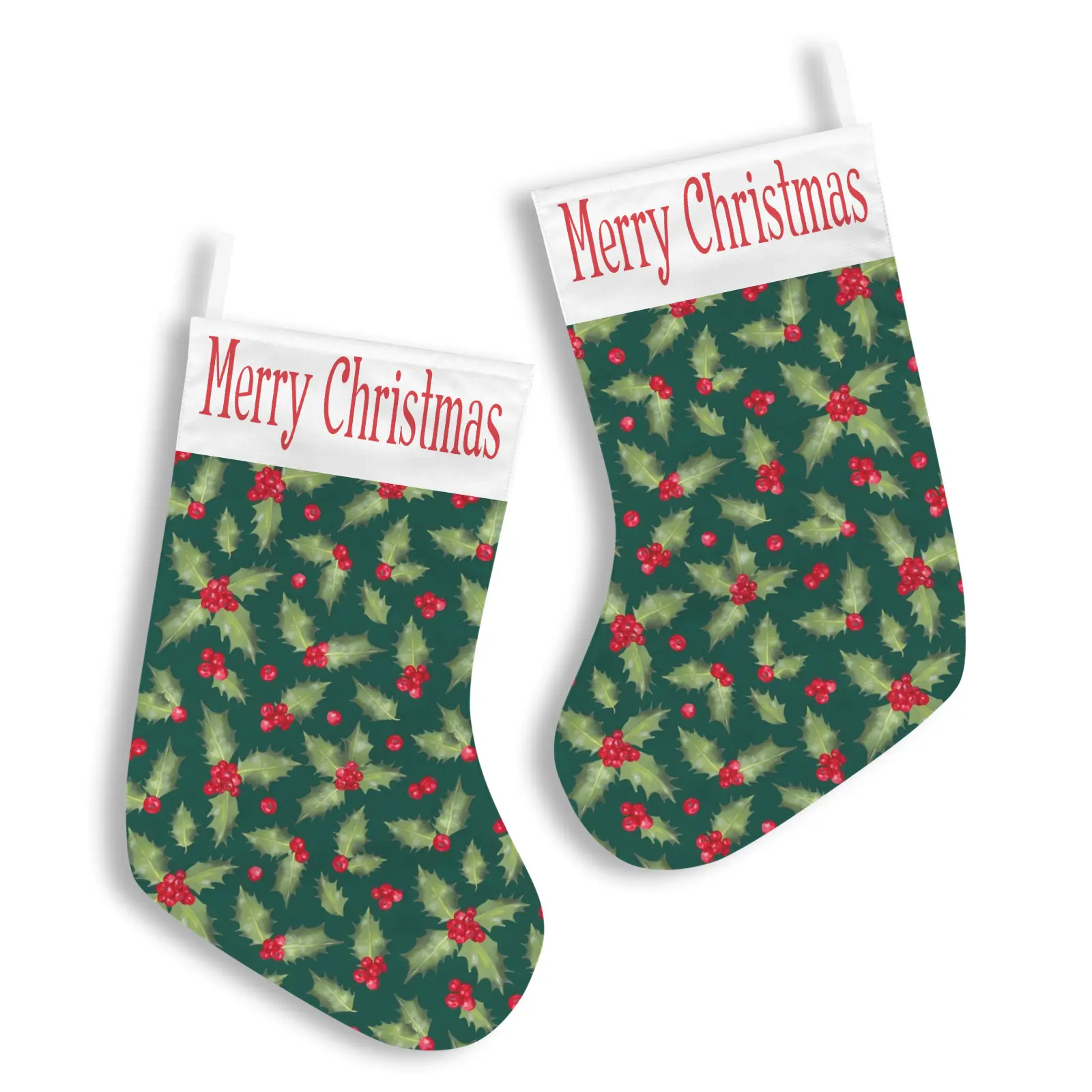 Christmas Stockings | Holiday Stocking Sock | Holly Christmas Stockings christmas sock 2