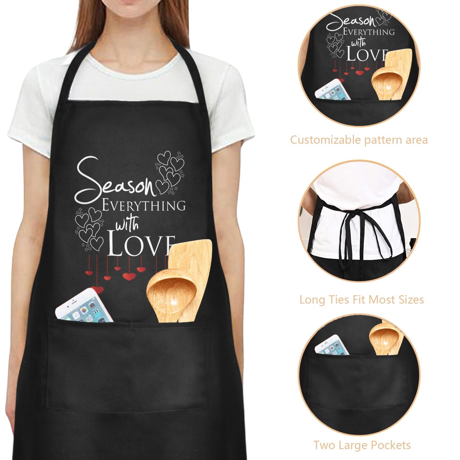 Women’s Kitchen Cooking Apron Season With Love Design Aprons adjustable kitchen apron 2 Women’s Kitchen Cooking Apron Season With Love Design Aprons adjustable kitchen apron 2