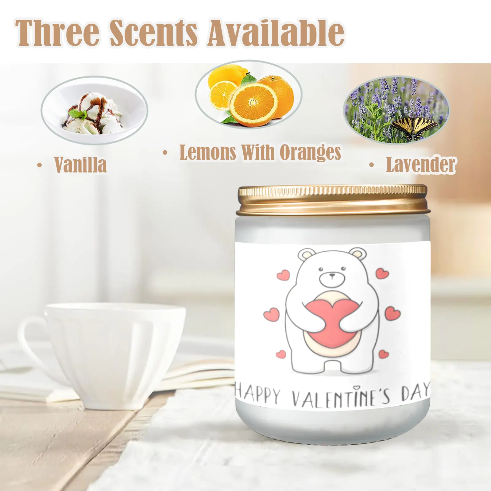 Scented Glass Jar Candle – Valentine’s Bear Hug Design – Vanilla, Lavender, or Orange Lemon Fragrance Scented Candles aromatherapy candles 2 Scented Glass Jar Candle – Valentine’s Bear Hug Design – Vanilla, Lavender, or Orange Lemon Fragrance Scented Candles aromatherapy candles 2