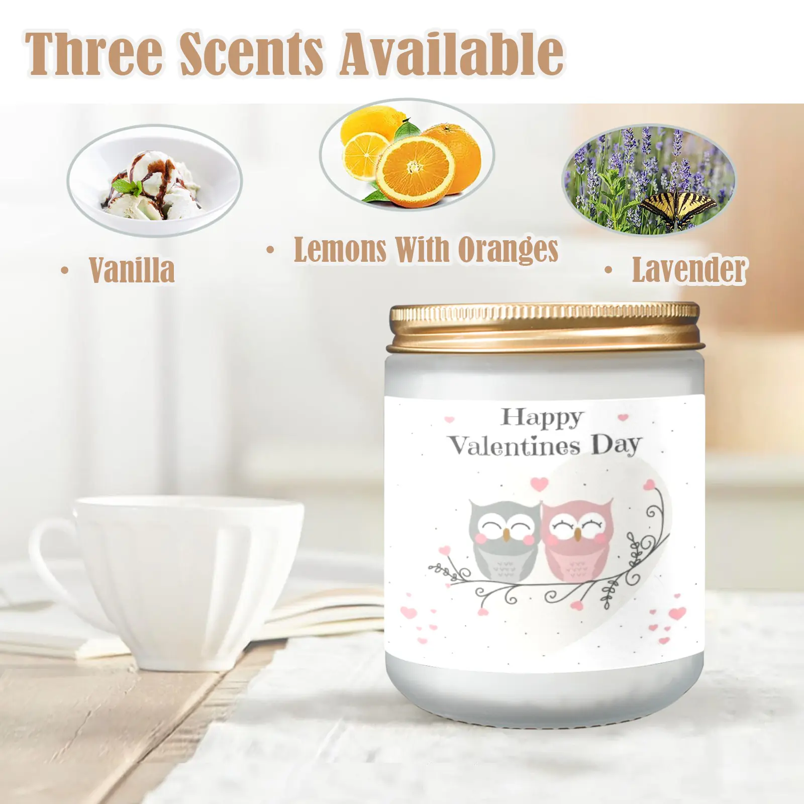 Scented Glass Jar Candle – Valentine’s Owly Design, Vanilla, Lavender, or Orange Lemon Fragrance Scented Candles aromatherapy candles Scented Glass Jar Candle – Valentine’s Owly Design, Vanilla, Lavender, or Orange Lemon Fragrance Scented Candles aromatherapy candles