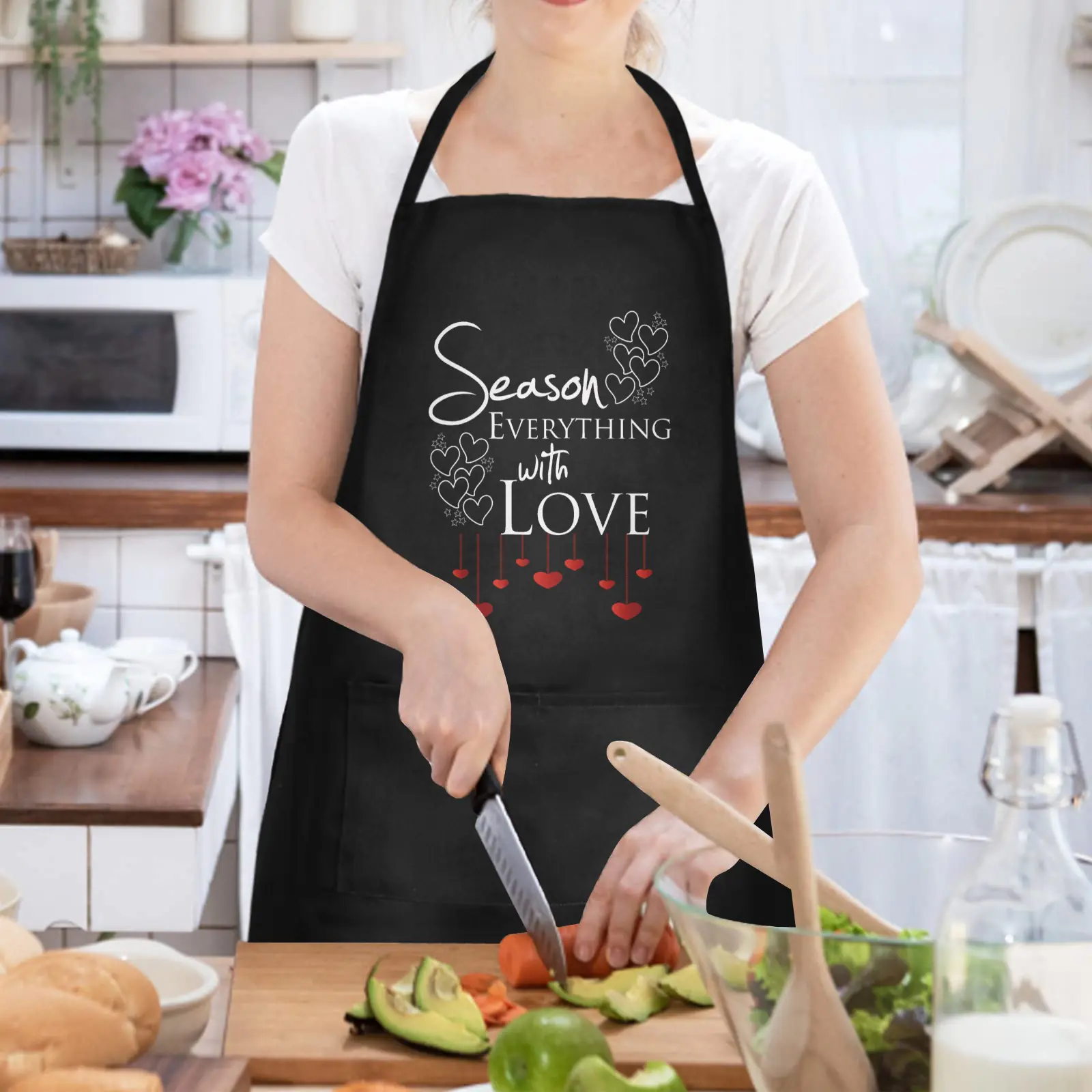 Women’s Kitchen Cooking Apron Season With Love Design Aprons adjustable kitchen apron Women’s Kitchen Cooking Apron Season With Love Design Aprons adjustable kitchen apron