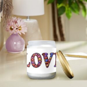 Scented Glass Jar Candle – Valentine’s Emojis Design, Vanilla, Lavender, or Orange Lemon Fragrance Scented Candles aromatherapy candles