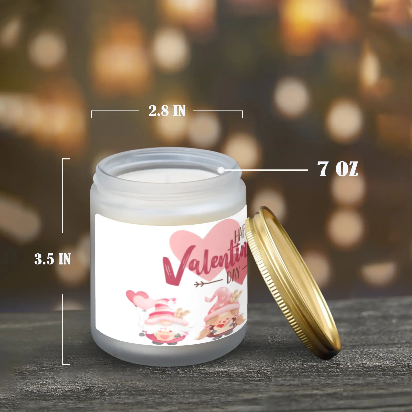 Scented Glass Jar Candle – Valentine’s Family Design, Vanilla, Lavender, or Orange Lemon Fragrance Scented Candles aromatherapy candles 3