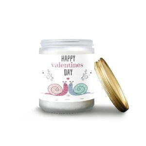 Scented Glass Jar Candle – Valentine’s Snails Design, Vanilla, Lavender, or Orange Lemon Fragrance Scented Candles aromatherapy candles