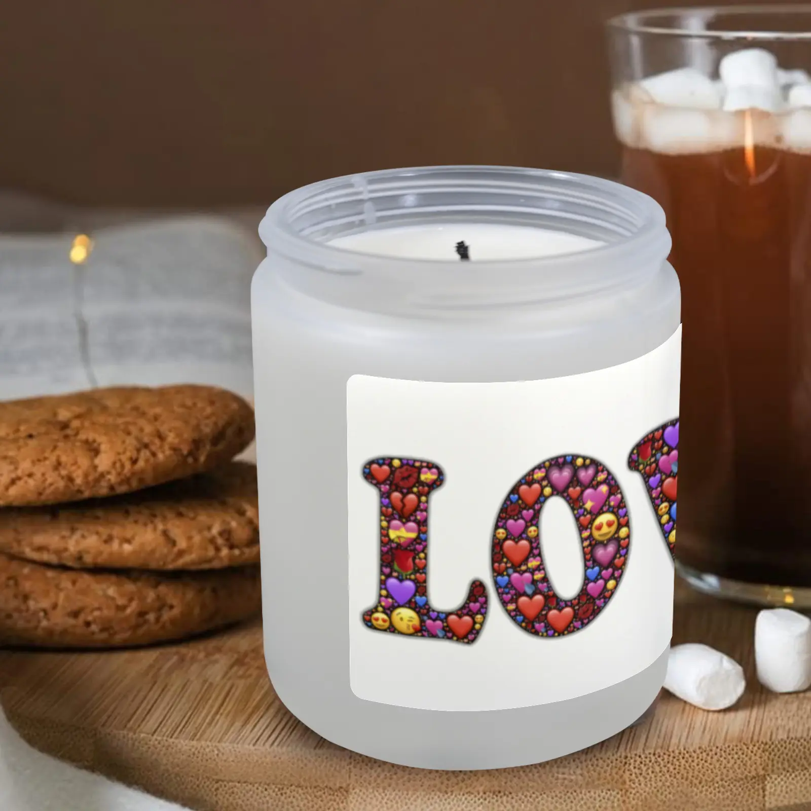 Scented Glass Jar Candle – Valentine’s Emojis Design, Vanilla, Lavender, or Orange Lemon Fragrance Scented Candles aromatherapy candles 4 Scented Glass Jar Candle – Valentine’s Emojis Design, Vanilla, Lavender, or Orange Lemon Fragrance Scented Candles aromatherapy candles 4