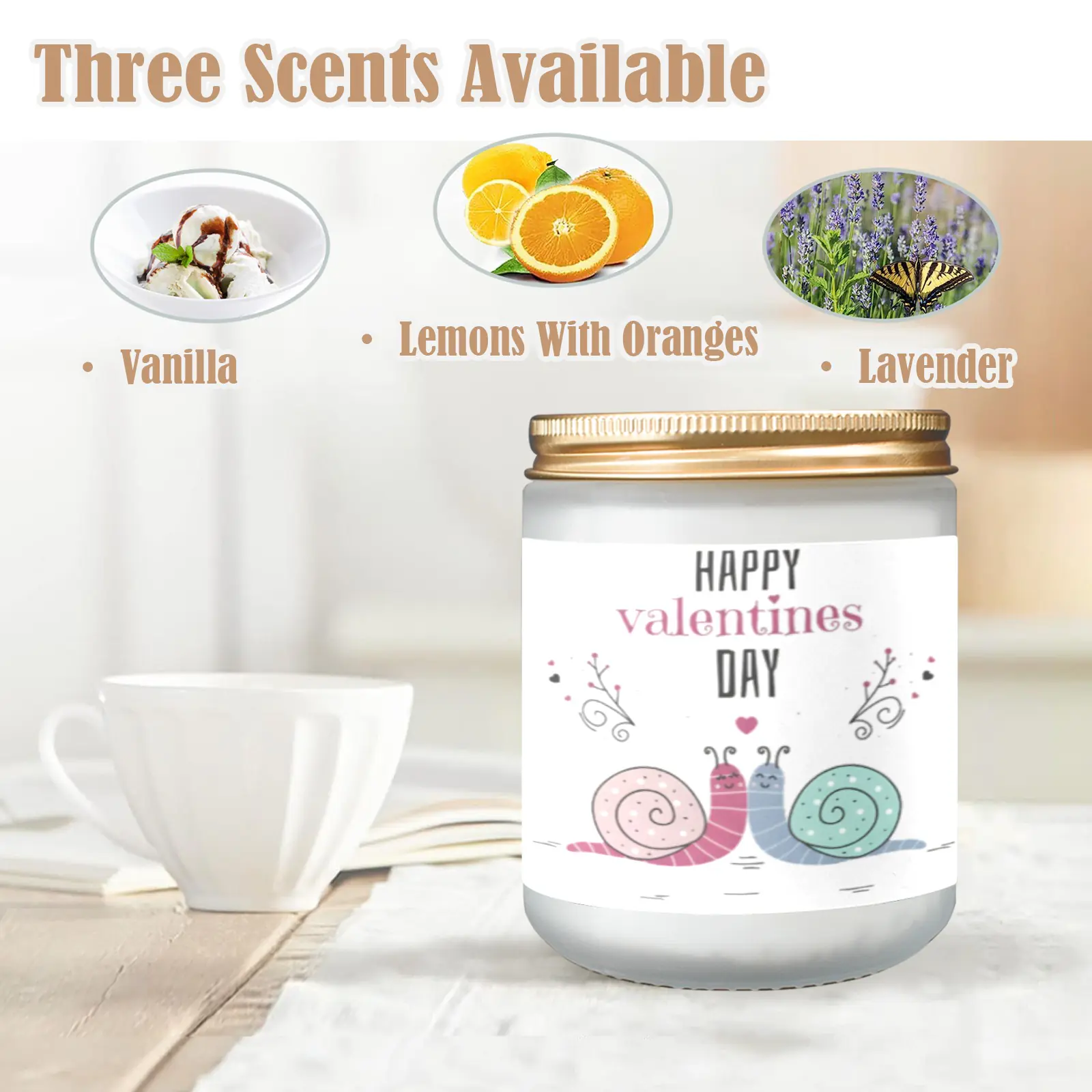 Scented Glass Jar Candle – Valentine’s Snails Design, Vanilla, Lavender, or Orange Lemon Fragrance Scented Candles aromatherapy candles 2 Scented Glass Jar Candle – Valentine’s Snails Design, Vanilla, Lavender, or Orange Lemon Fragrance Scented Candles aromatherapy candles 2