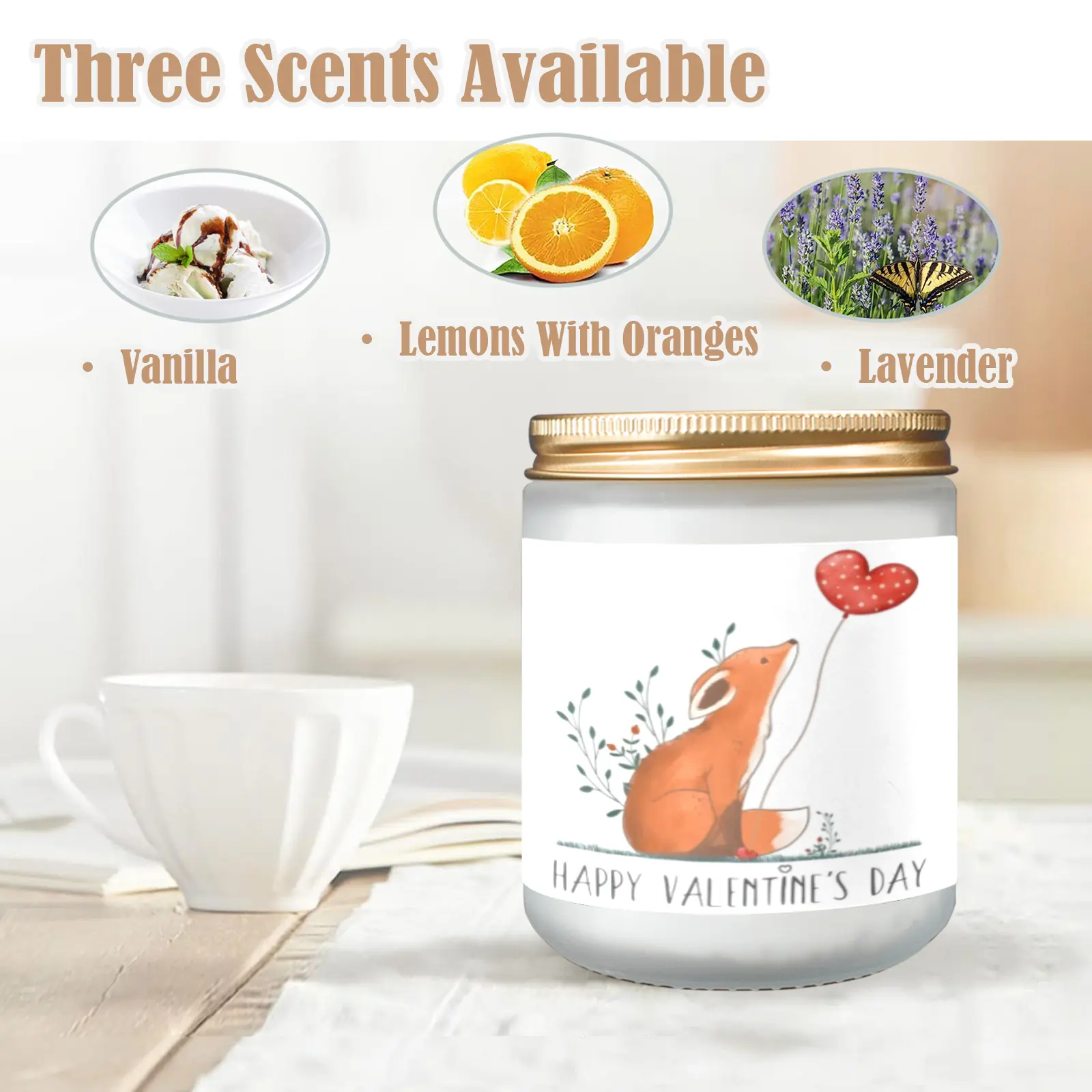 Scented Glass Jar Candle – Valentine’s Fox Design, Vanilla, Lavender, or Orange Lemon Fragrance Scented Candles aromatherapy candles Scented Glass Jar Candle – Valentine’s Fox Design, Vanilla, Lavender, or Orange Lemon Fragrance Scented Candles aromatherapy candles