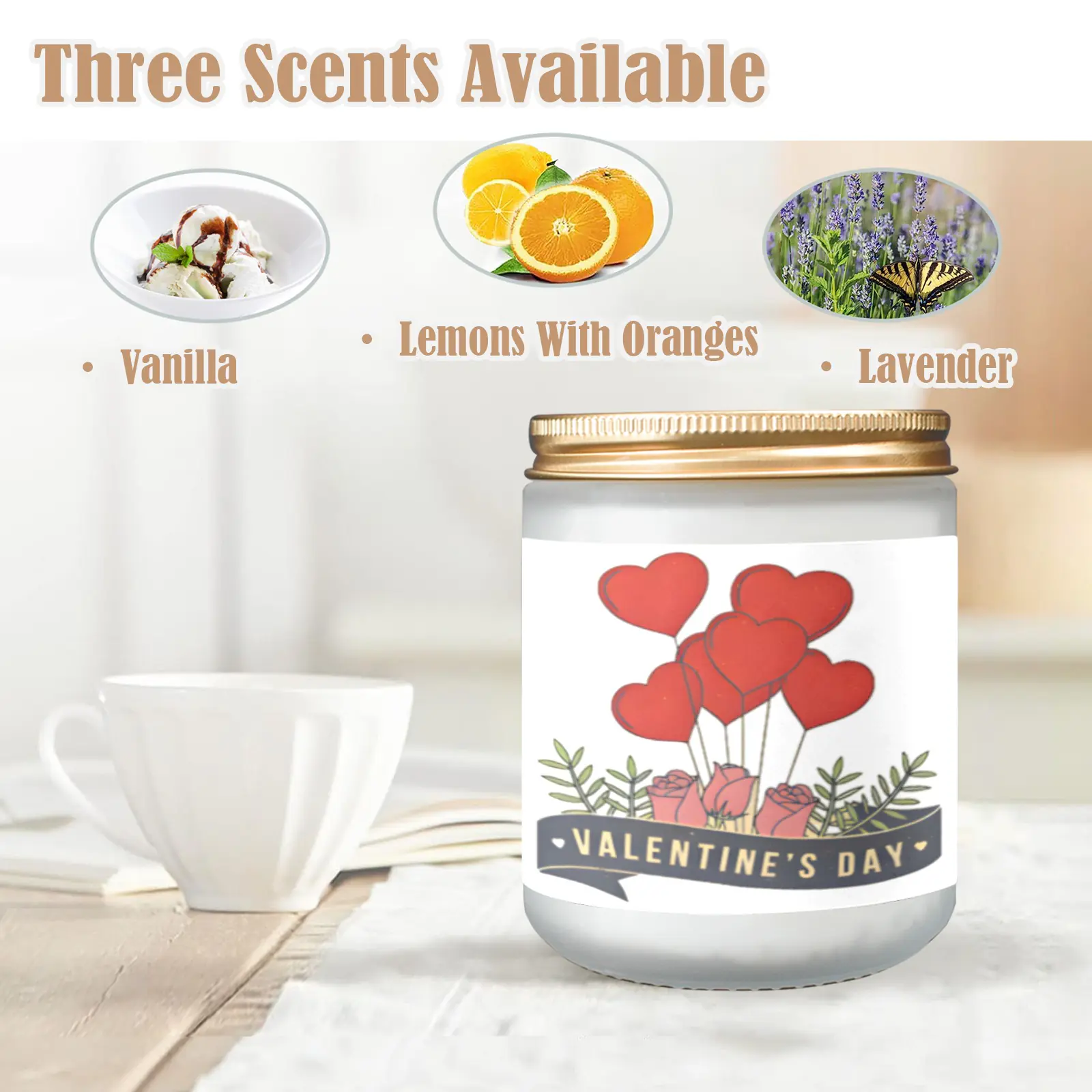 Scented Glass Jar Candle – Valentine’s Roses Design, Vanilla, Lavender, or Orange Lemon Fragrance Scented Candles aromatherapy candles 2 Scented Glass Jar Candle – Valentine’s Roses Design, Vanilla, Lavender, or Orange Lemon Fragrance Scented Candles aromatherapy candles 2