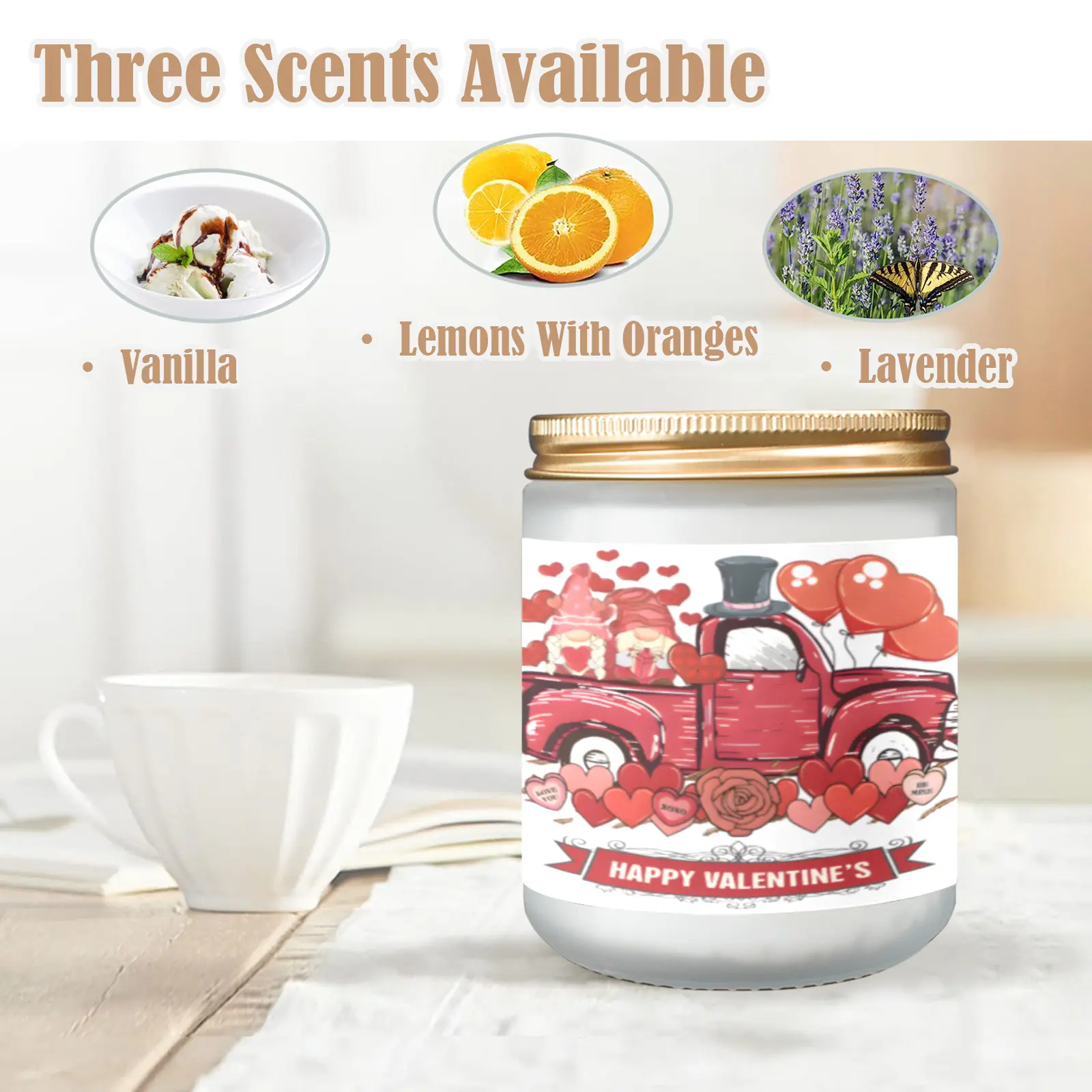 Scented Glass Jar Candle – Valentine’s Truck Design, Vanilla, Lavender, or Orange Lemon Fragrance Scented Candles aromatherapy candles 2 Scented Glass Jar Candle – Valentine’s Truck Design, Vanilla, Lavender, or Orange Lemon Fragrance Scented Candles aromatherapy candles 2