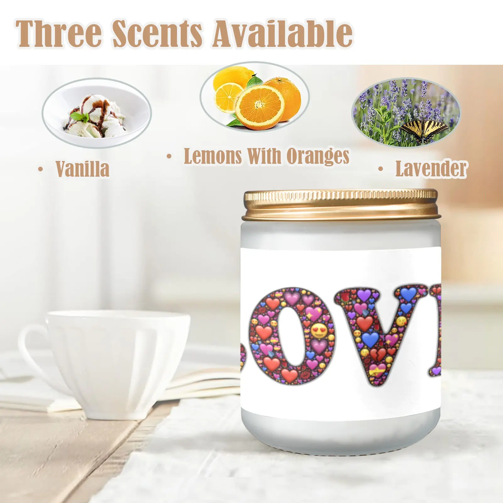 Scented Glass Jar Candle – Valentine’s Emojis Design, Vanilla, Lavender, or Orange Lemon Fragrance Scented Candles aromatherapy candles 2 Scented Glass Jar Candle – Valentine’s Emojis Design, Vanilla, Lavender, or Orange Lemon Fragrance Scented Candles aromatherapy candles 2