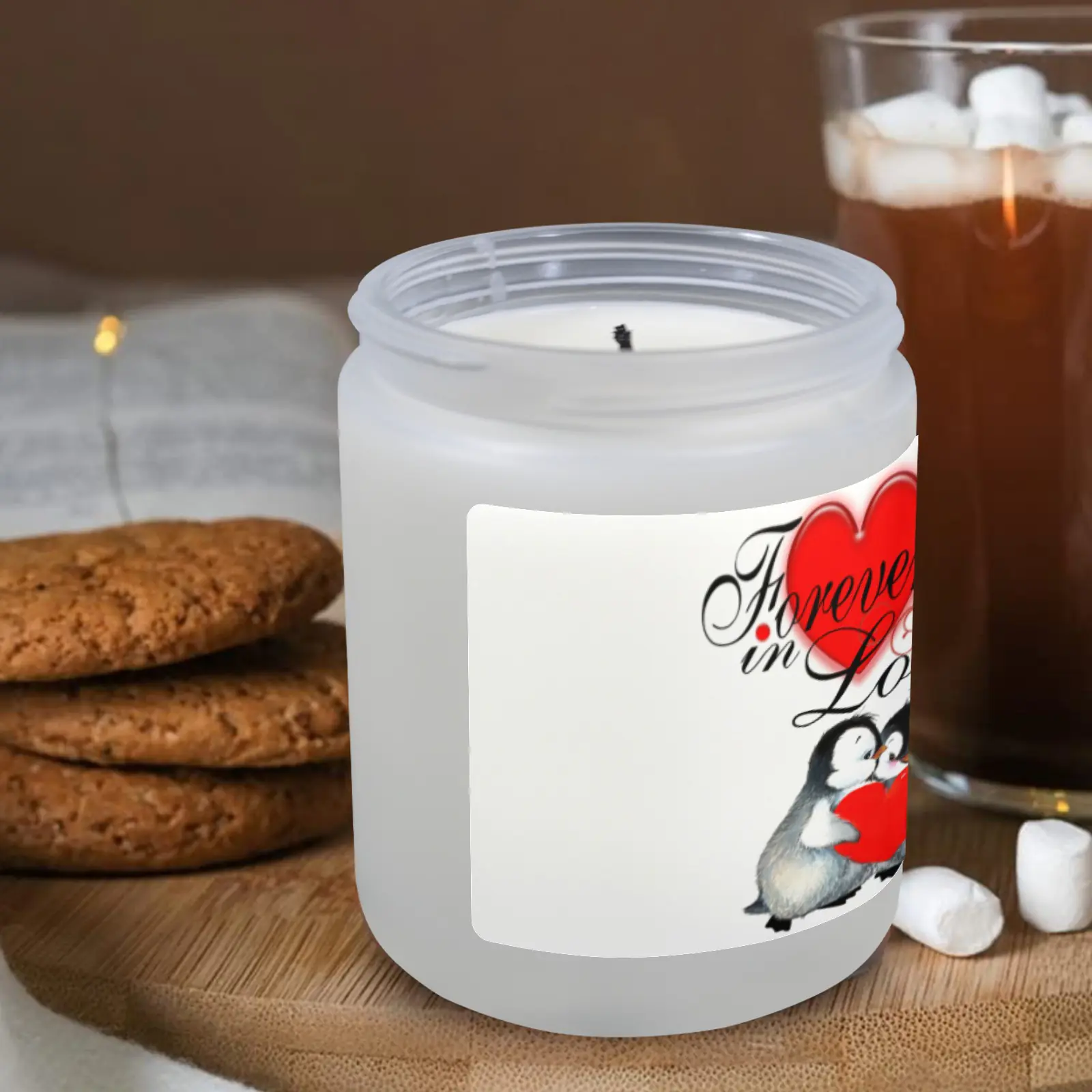 Scented Glass Jar Candle – Valentine’s Penguins Design, Vanilla, Lavender, or Orange Lemon Fragrance Scented Candles aromatherapy candles 5 Scented Glass Jar Candle – Valentine’s Penguins Design, Vanilla, Lavender, or Orange Lemon Fragrance Scented Candles aromatherapy candles 5